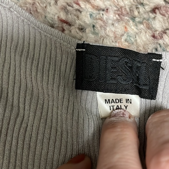 Diesel silk blend knit sleeveless belted cardigan - Picture 3 of 9